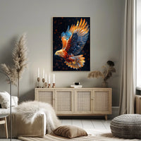 Majestic Eagle in Flight Surreal Art Poster