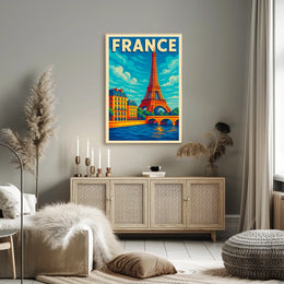 France Eiffel Tower Illustration Poster