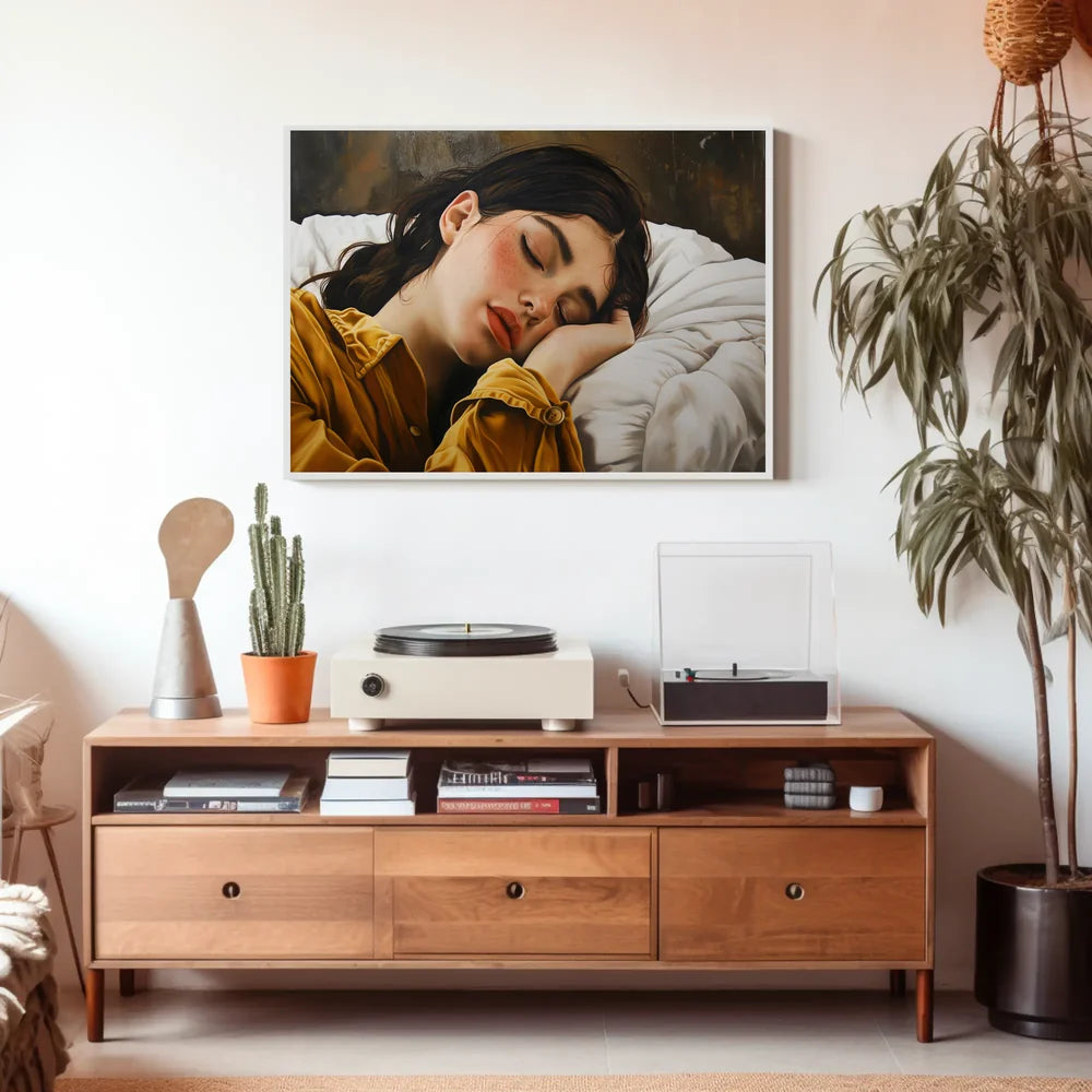 Serene Sleep: Hyper-Realistic Bedroom Art Print
