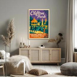 Clifton Park Nostalgia Poster Vintage Riverside Wall Art