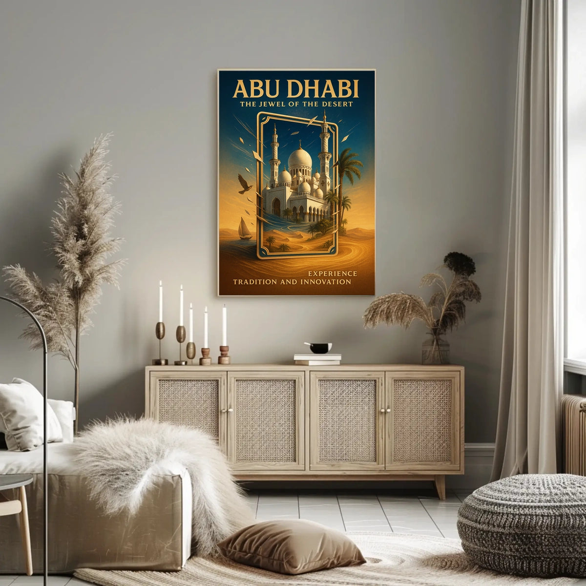 Abu Dhabi's Jewel Architectural Serenity Travel Poster
