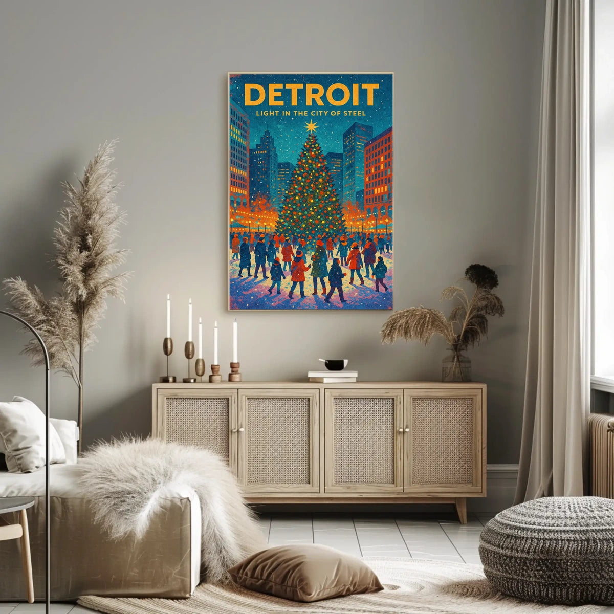 Detroit Light In The City Of Steel Poster