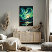 Aurora Over The Mountains Poster