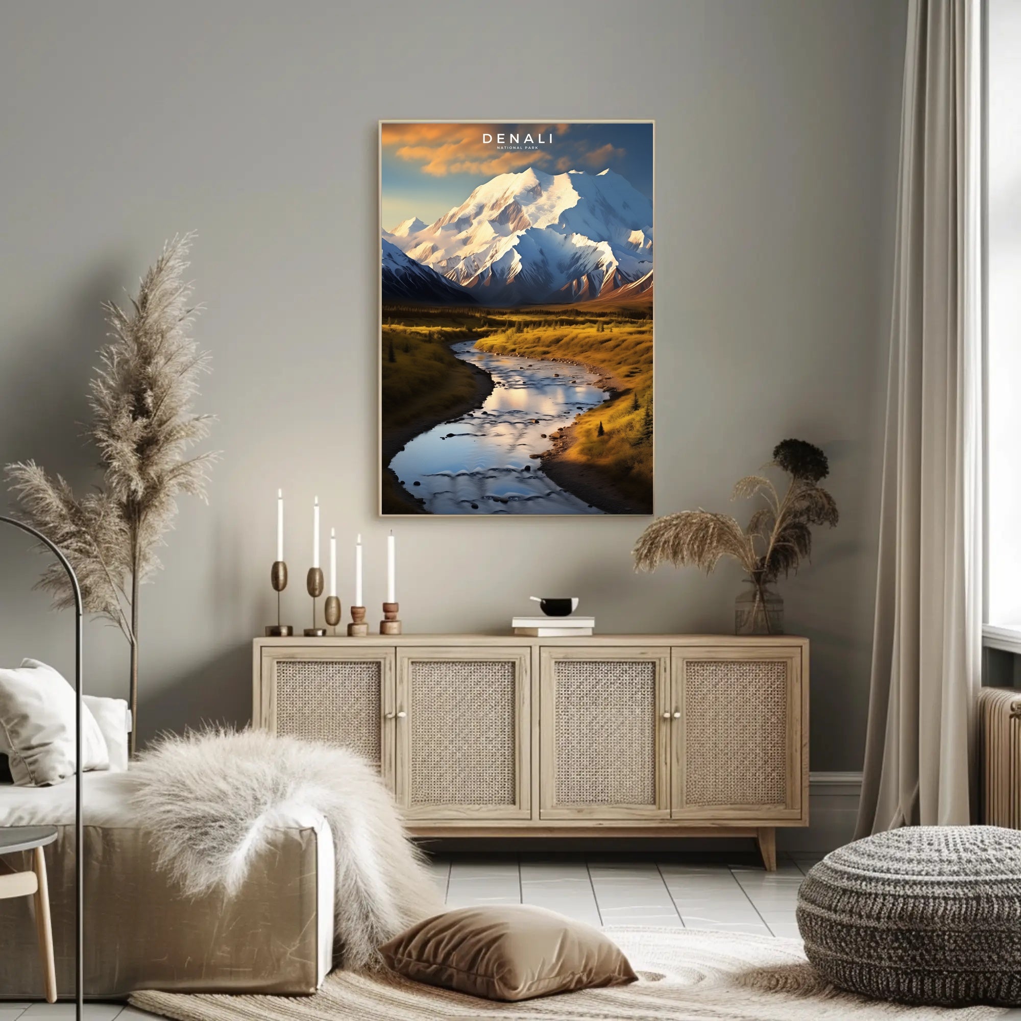 Denali National Park Scenic Poster Wall Art Print