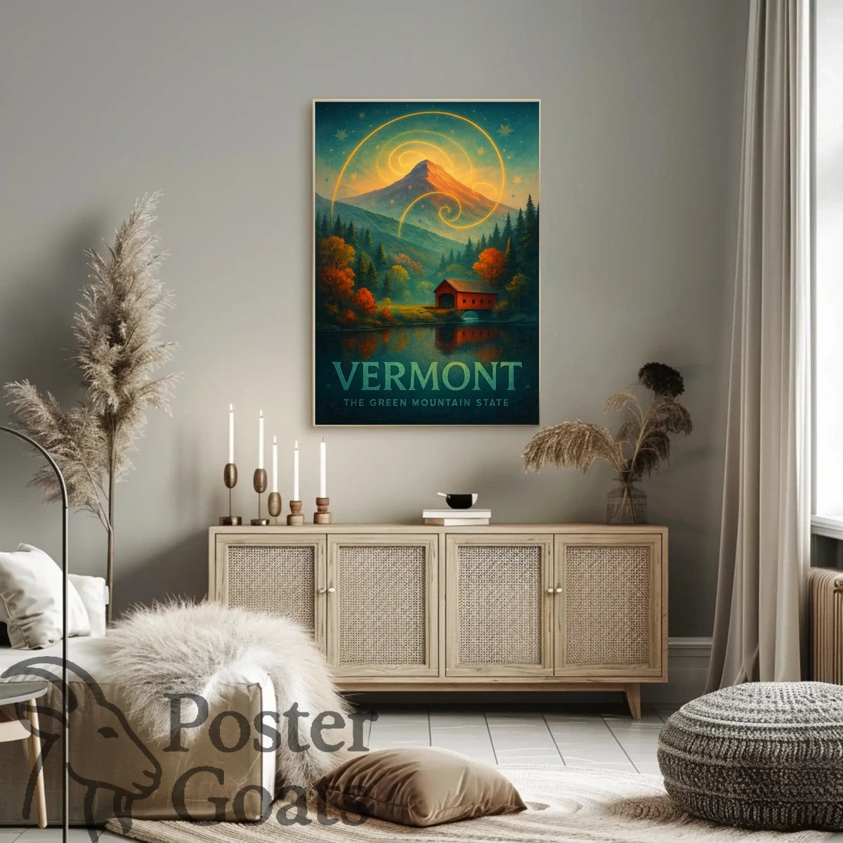 Vermont Autumn Surrealism Travel Poster
