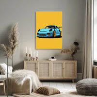 Sleek Sports Car Illustration Poster PosterGoat