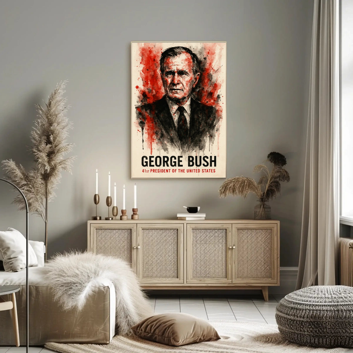 George Bush Patriotic Portrait Historical or Presidential Poster