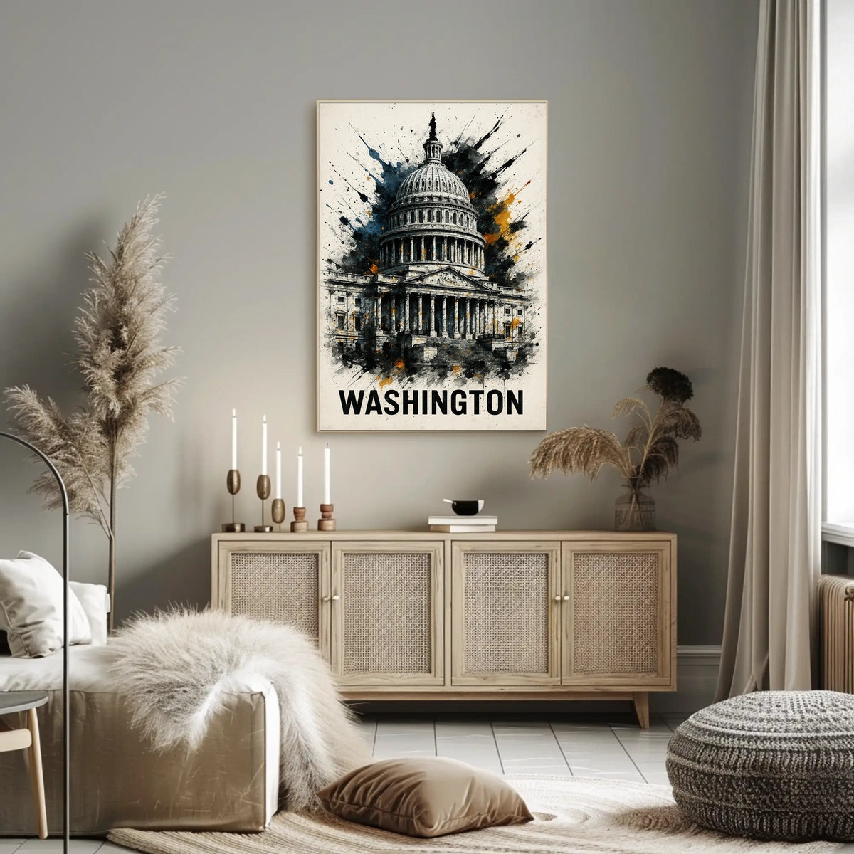 Washington Capitol Art Poster