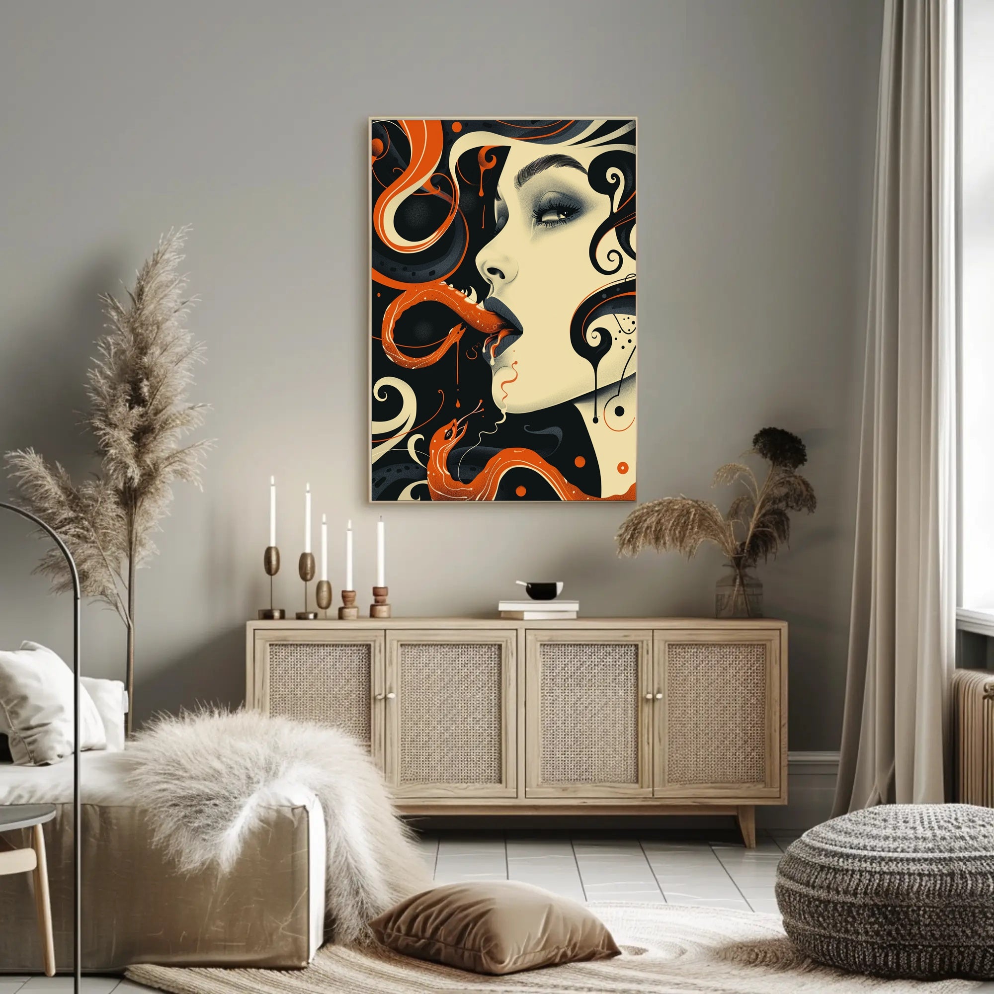 Serpentine Elegance Art Print Poster for Home Decor and Wanderlust Lovers PosterGoat