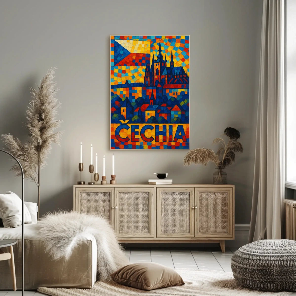 Czechia Mosaic Art Poster