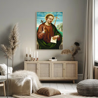 Saintly Portrait with Cross Poster