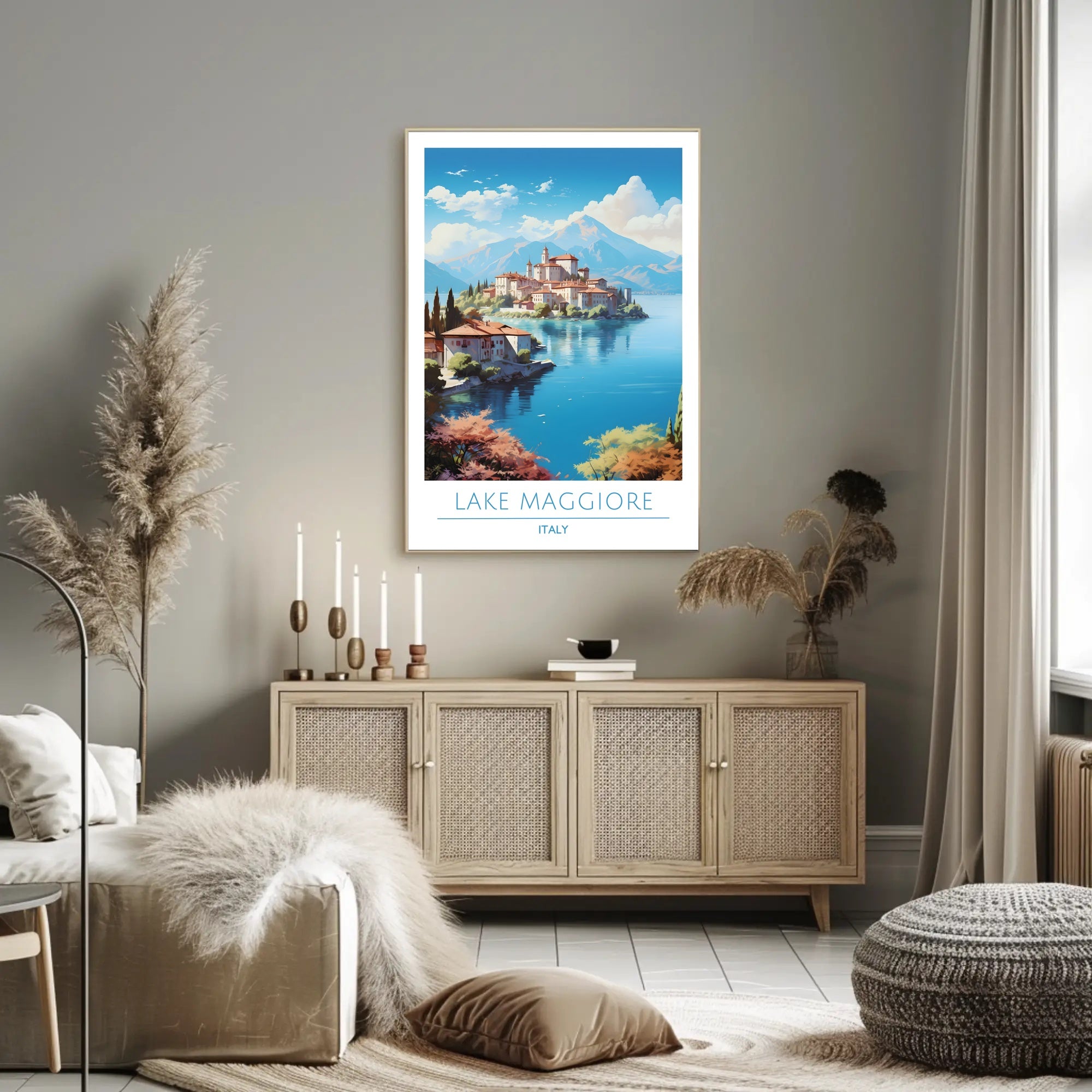 Scenic View of Lake Maggiore Poster