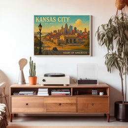 Kansas City Heart of America Travel Poster