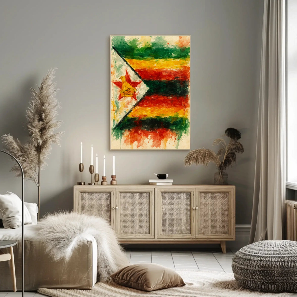 Zimbabwe Vivid Colors Collectors Art Poster