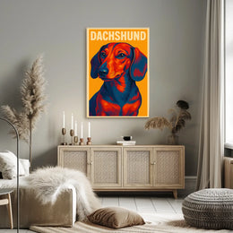 Vibrant Dachshund Portrait Poster