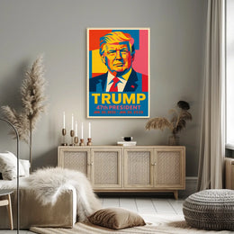 Donald Trump A Modern Icon in Primary Colors Poster