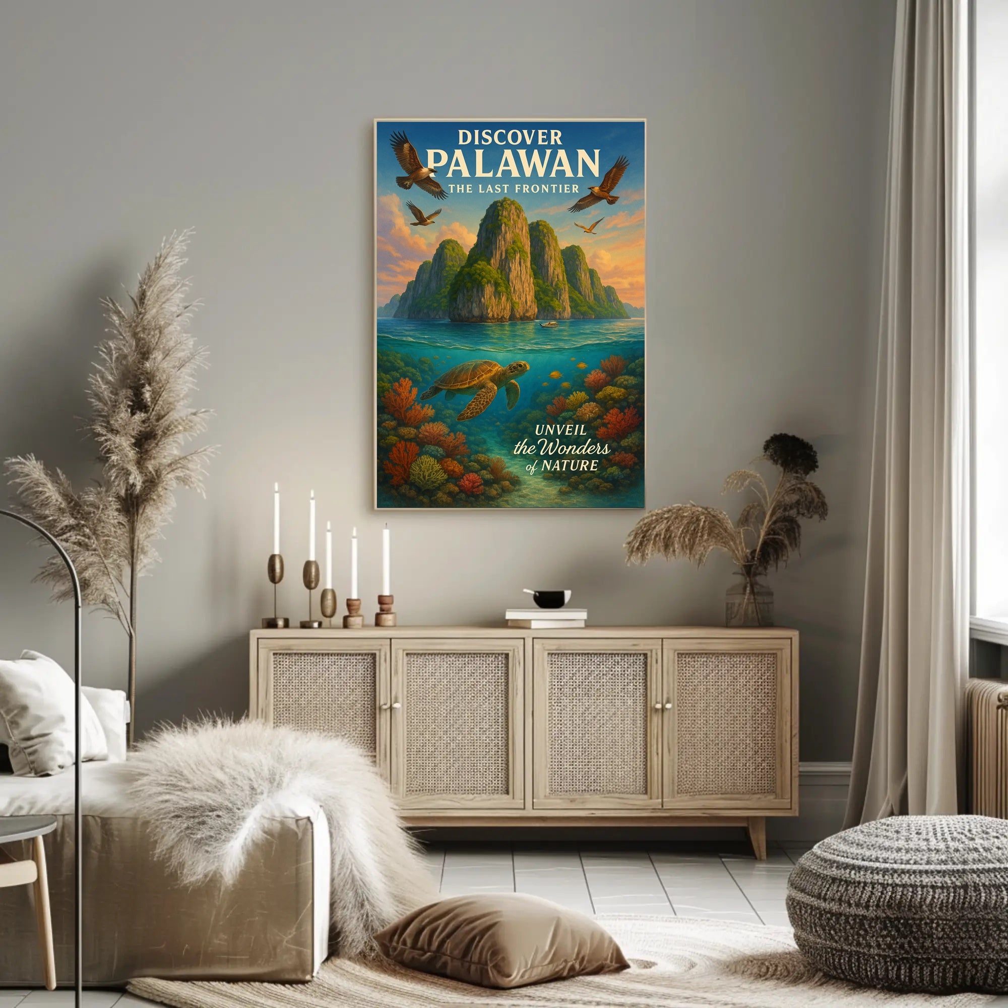 Palawan Travel Poster Vintage Island Wall Art