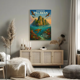 Palawan Travel Poster Vintage Island Wall Art