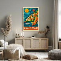 Amalfi Coast Poster Wall Art 18x24 Scenic Seaside Decor