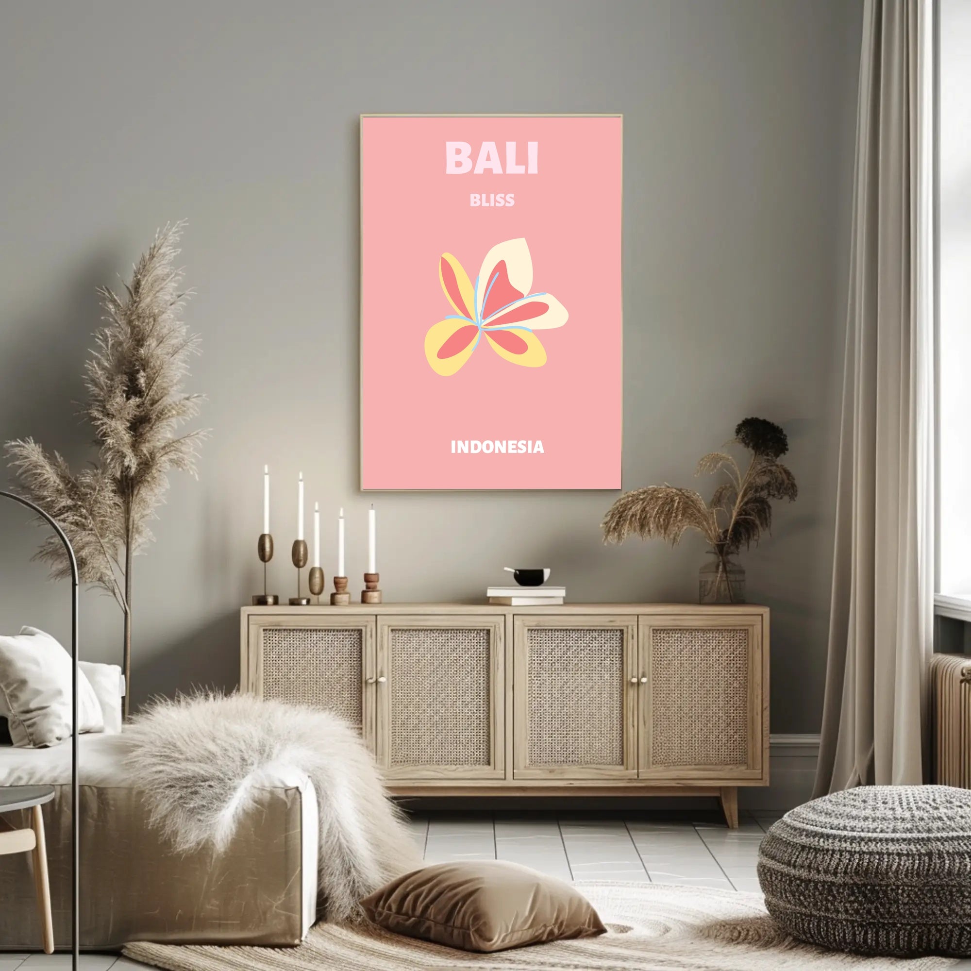 Bali Bliss Pastel Paradise Travel Poster PosterGoat