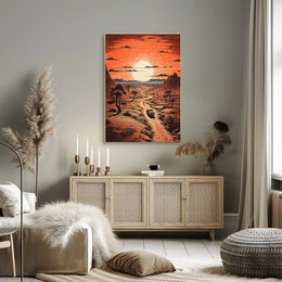 Desert Journey At Sunset Poster