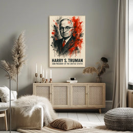 Harry S. Truman Watercolor Historical Presidential Poster