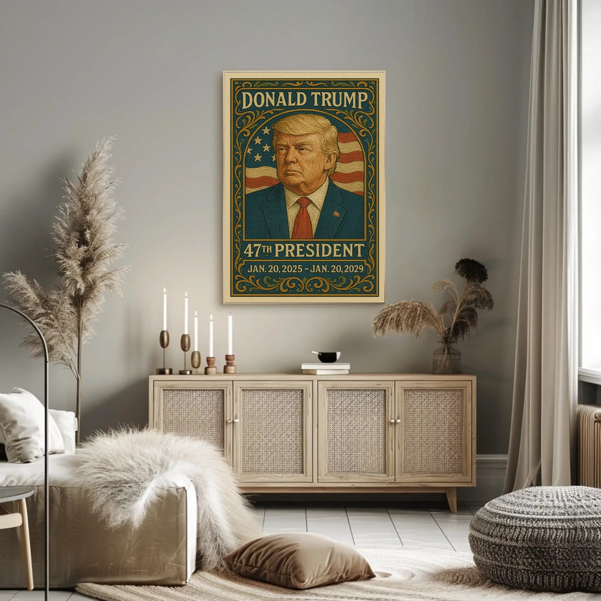 Presidential Leadership Trump Portrait Baroque Realism Patriotic Heritage American Presidency Historic Poster