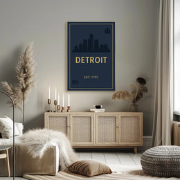Detroit Skyline – Est. 1701 Poster PosterGoat