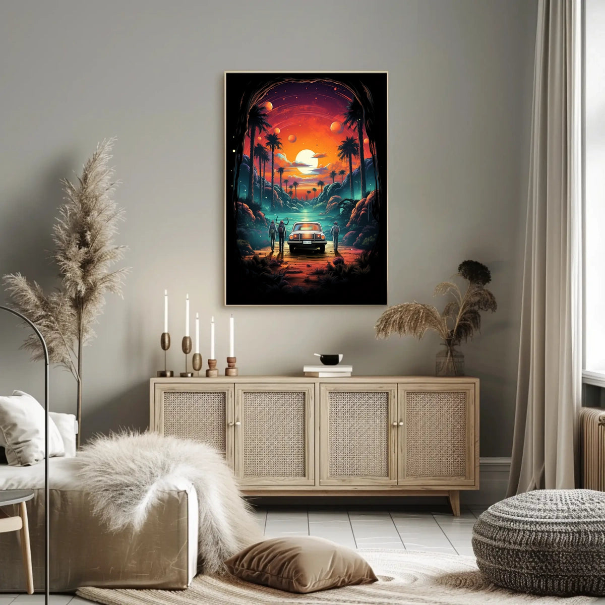 Cosmic Journey at Sunset Poster