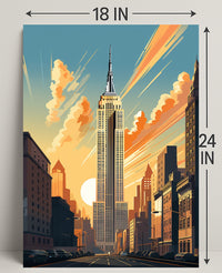 Empire State Building At Sunset Poster