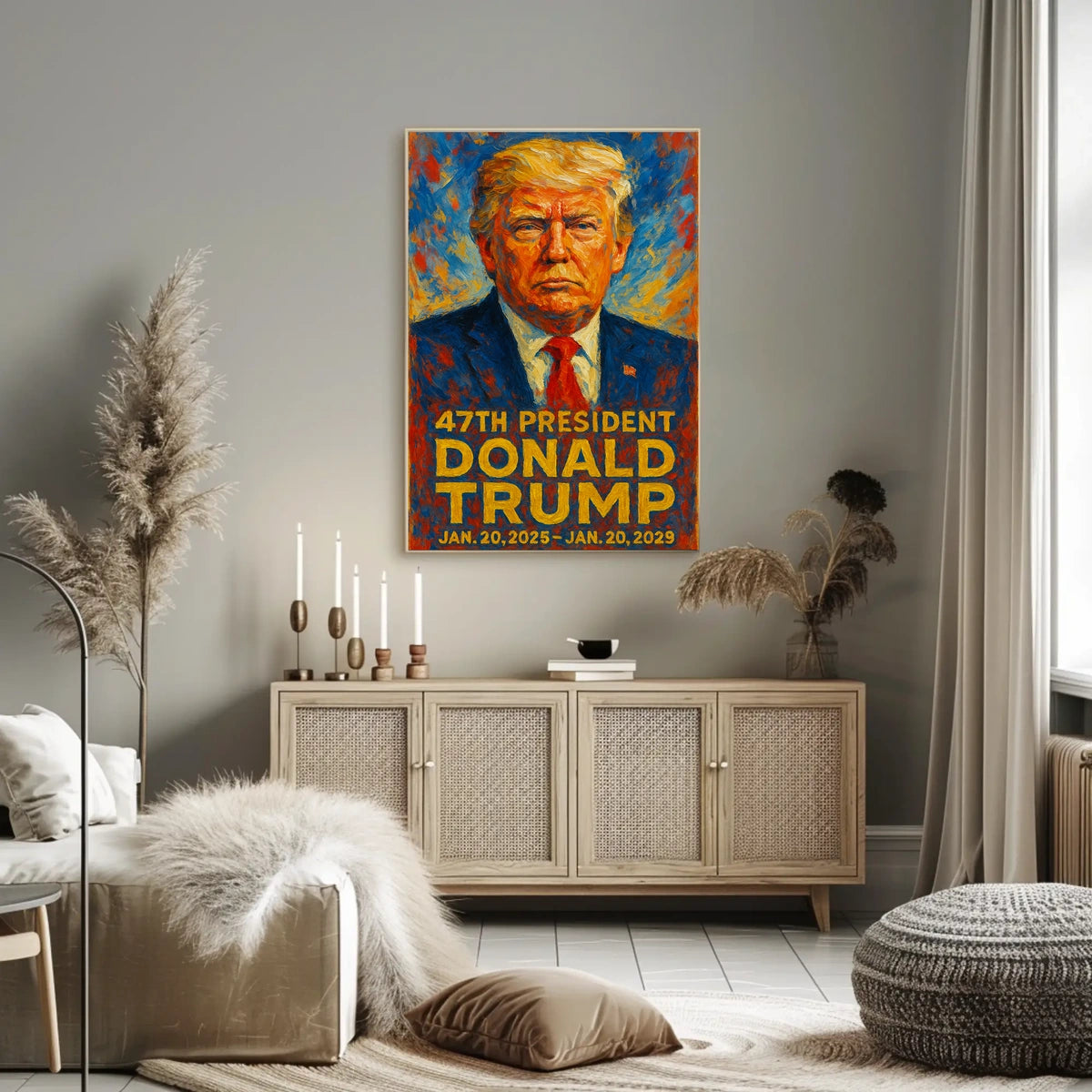 Trump Leadership Colors Patriot Impressionism Poster