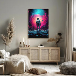 Cosmic Astronaut Adventure Art Print - Futuristic Sci-Fi Poster