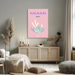 Miami Beach Coral Fantasy Travel Poster PosterGoat