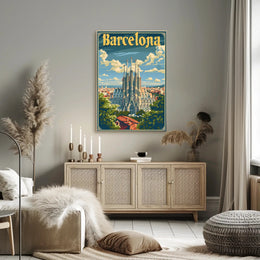 Sagrada Família Travel Poster: Vintage Urban Charm