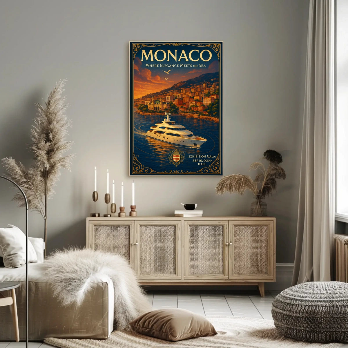 Monaco Where Elegance Meets the Sea Poster