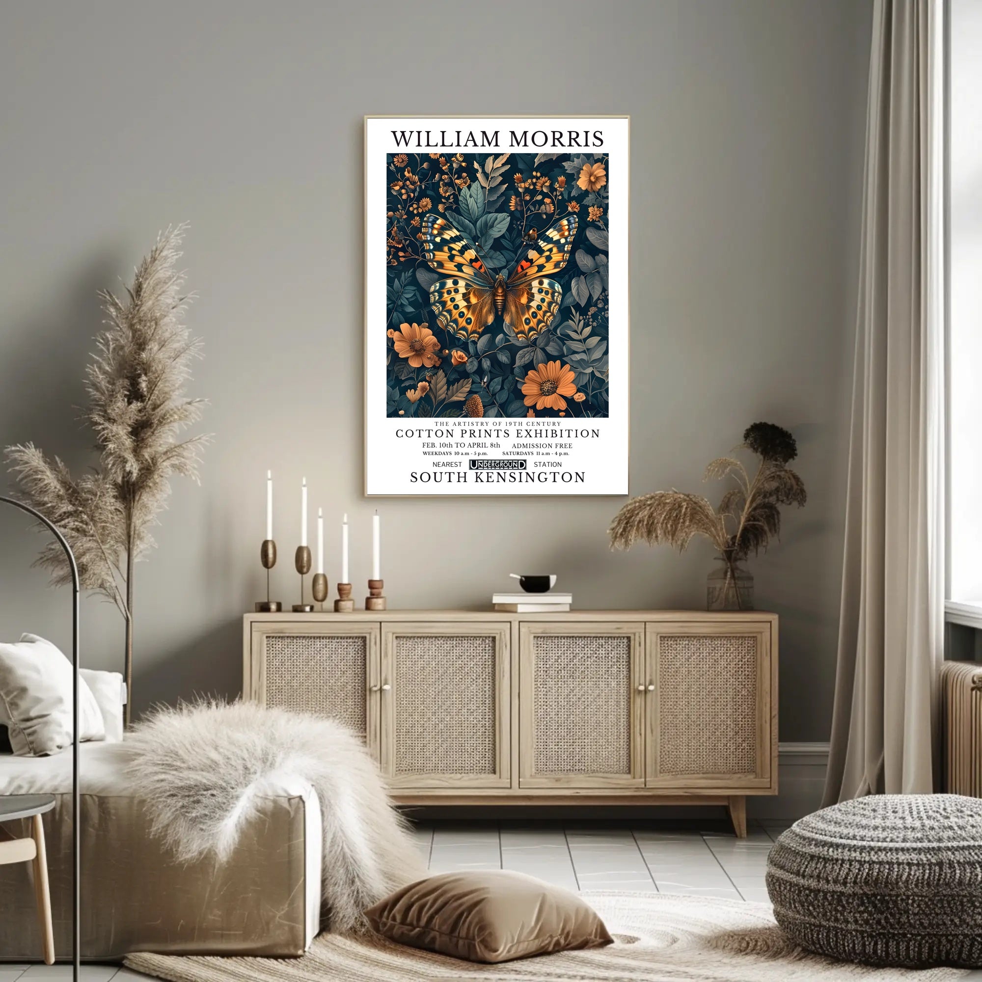 William Morris Exhibition Cotton Prints Cultural or Heritage Poster