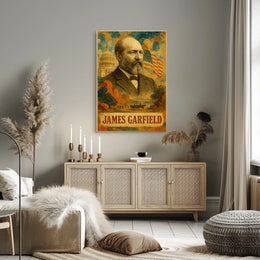 James A. Garfield 20th President of the United States Layered Digital Collage Poster