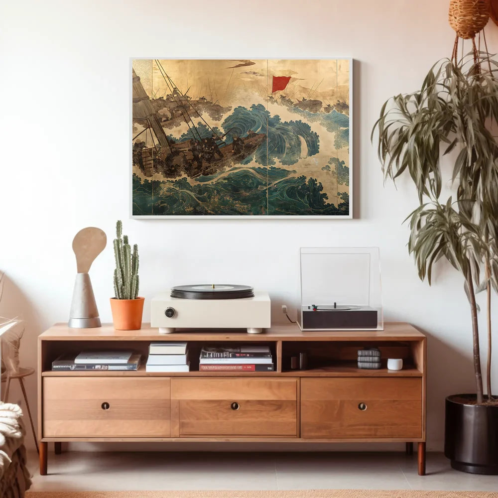 Dramatic Japanese Maritime Scene Poster: Adventure Awaits
