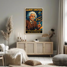 Albert Einstein Iconic Relativity Theory Vintage Scientific Collectors Wall Decor Poster