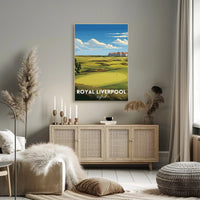 Royal Liverpool Golf Course Scenic Travel Poster