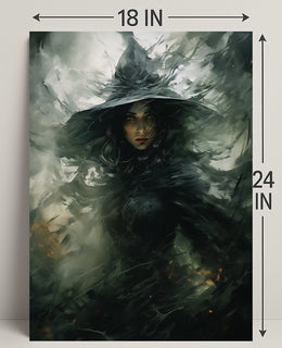 Enigmatic Witch In The Shadows Poster
