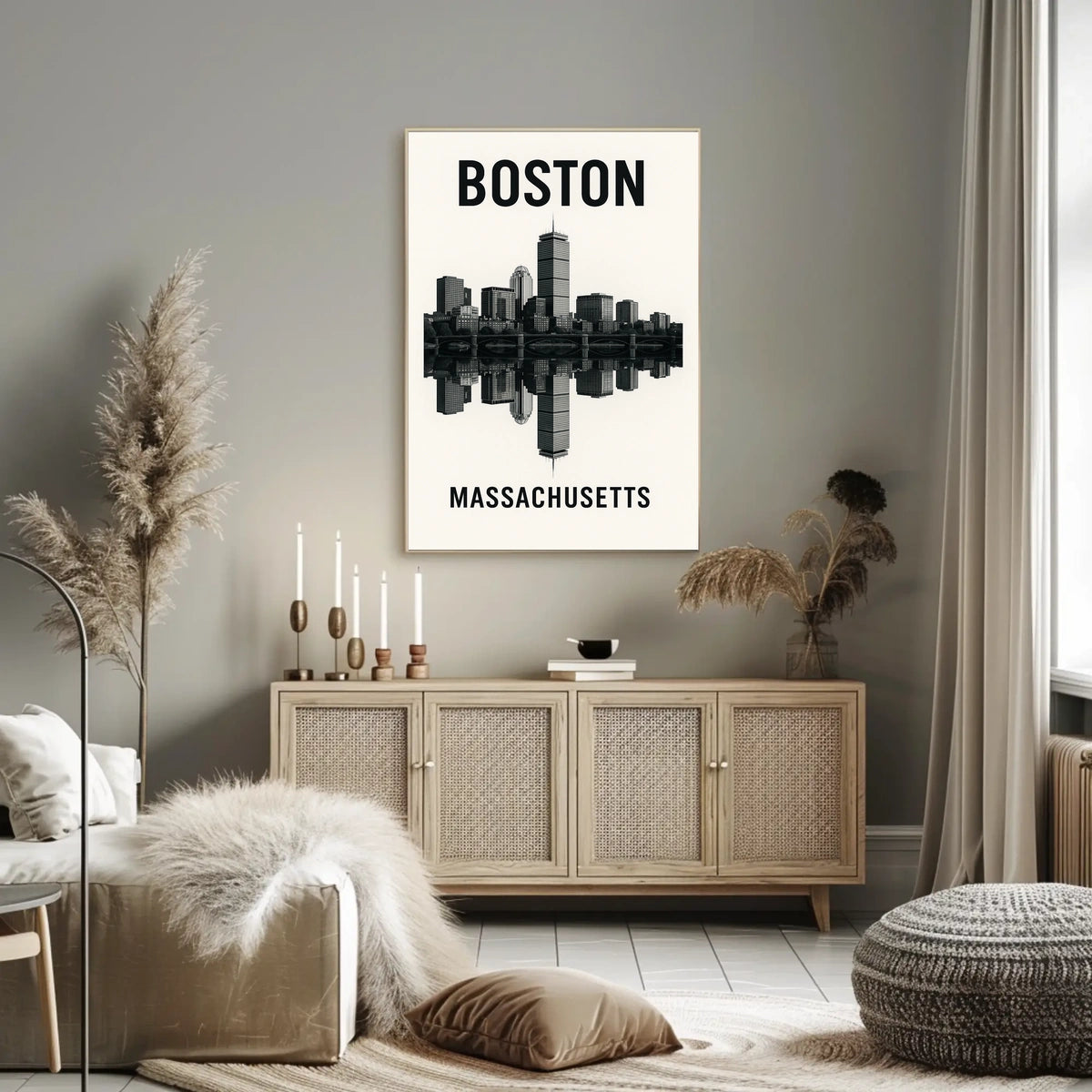 Boston Skyline Massachusetts Poster