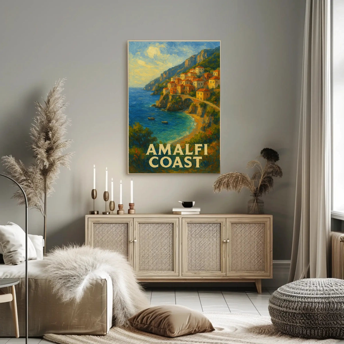 Amalfi Coast Poster Art Print For Home Decor And Gift