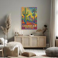 Chandler Arizona Pointillist Cityscape Desert Sunset Poster