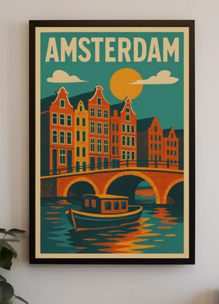 Amsterdam's Charm Captured in Vintage Travel Poster