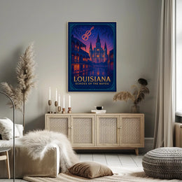 Louisiana Bayou Poster Vintage Travel Wall Art