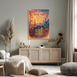 Tokyo Skyline Watercolor Poster: Tradition Meets Modernity