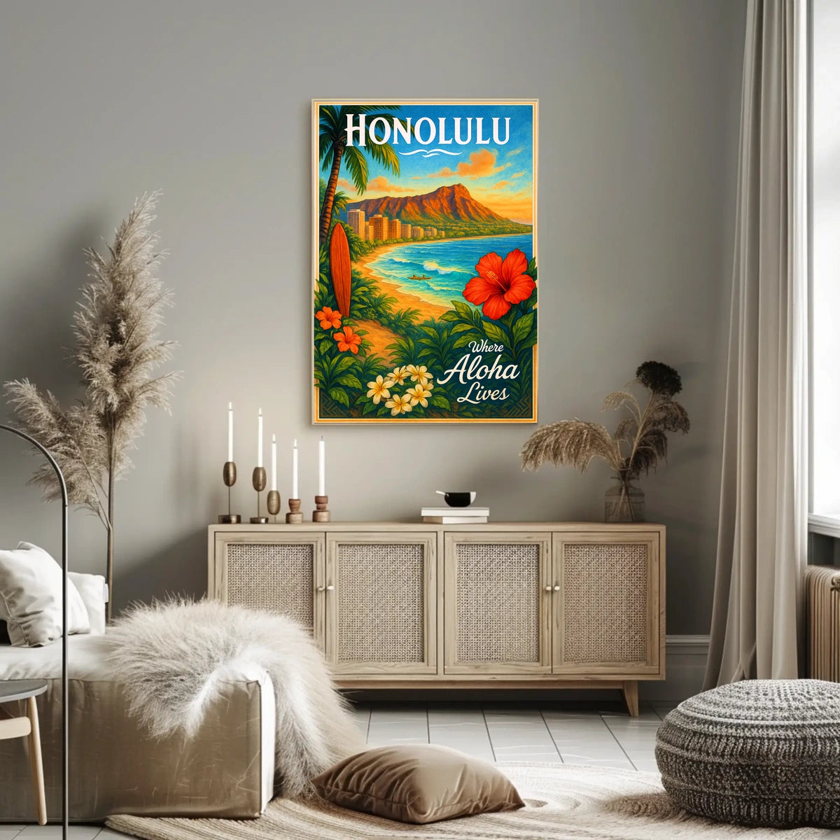 Honolulu Where Aloha Lives Poster
