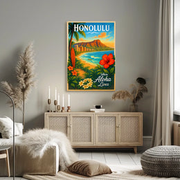 Honolulu Where Aloha Lives Poster