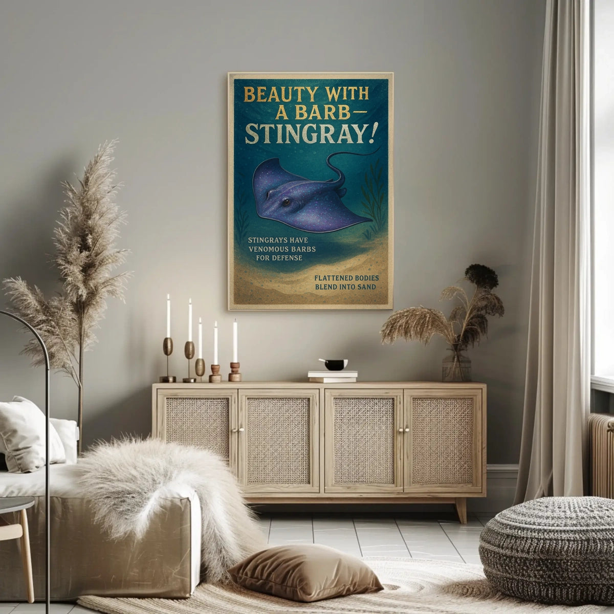 Beauty with a Barb Stingray Poster